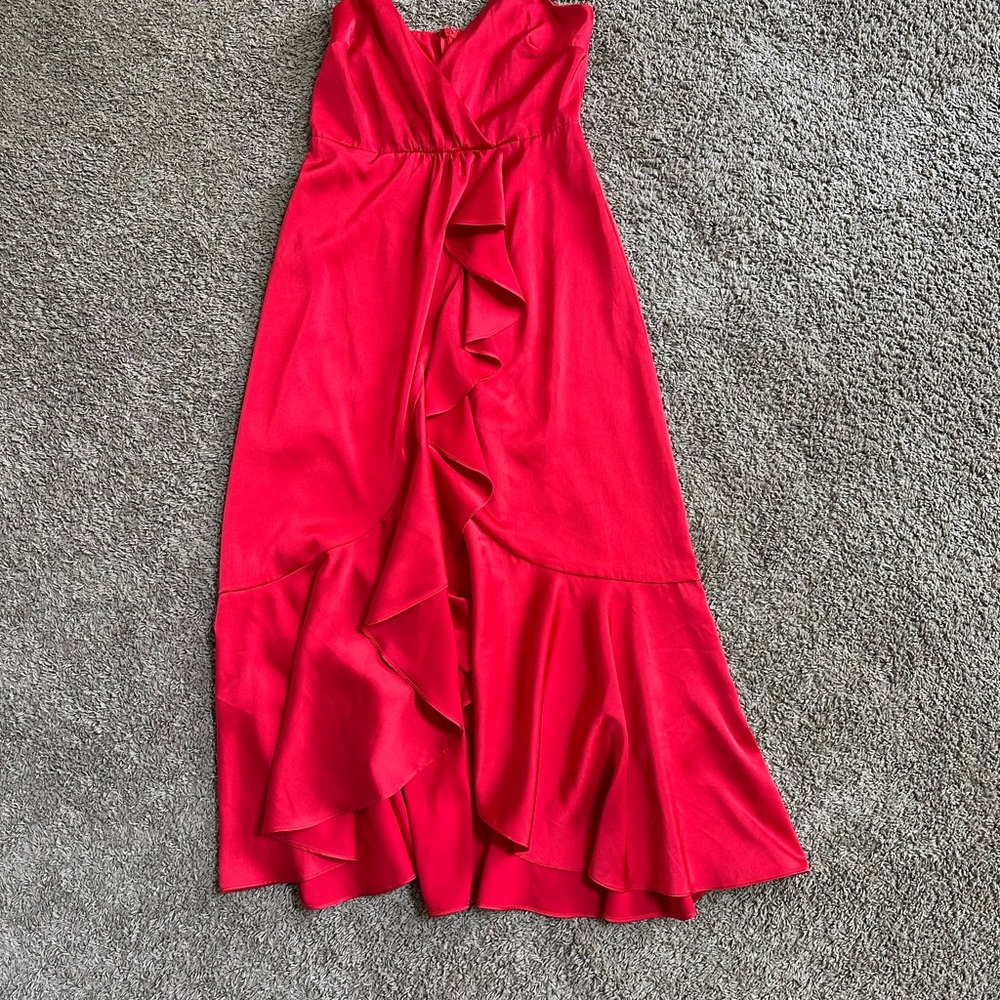 Lulu's Vibrant Red Ruffle Dress